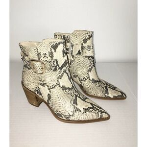 Sam Edelman Snakeskin Print Booties 8M
